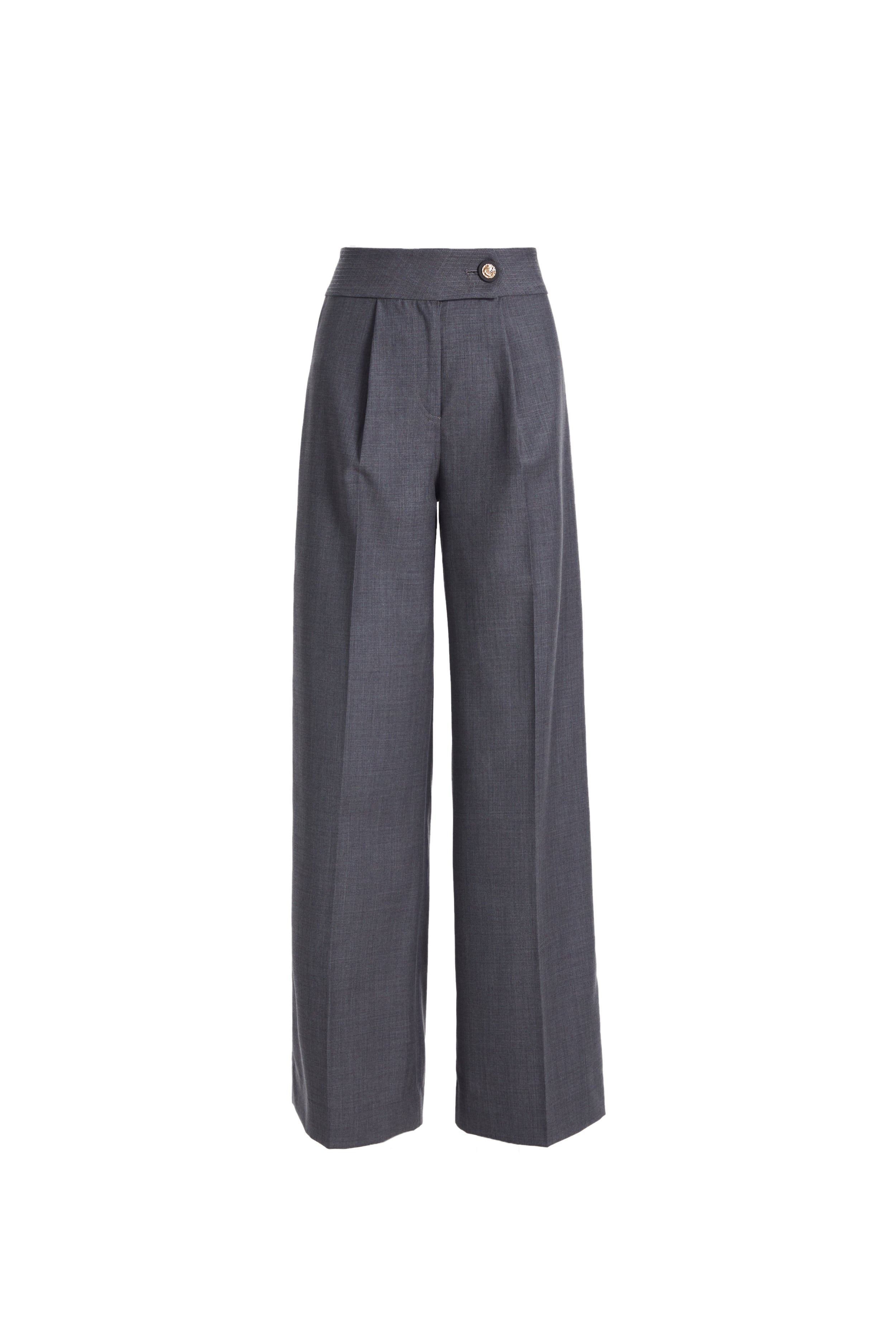 Super 100’s Gray pleated men’s style pant