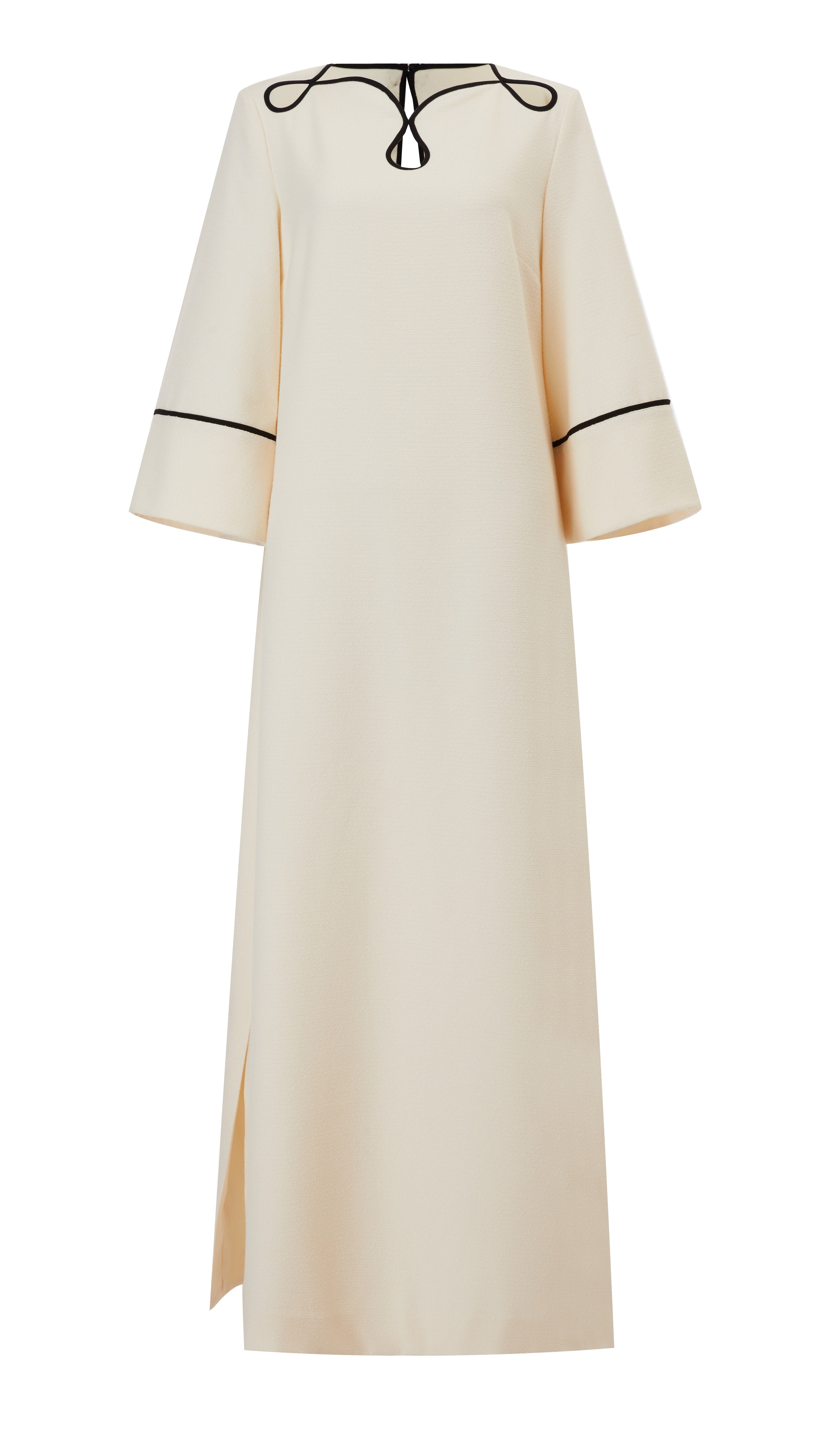 Long kaftan style trimmed dress