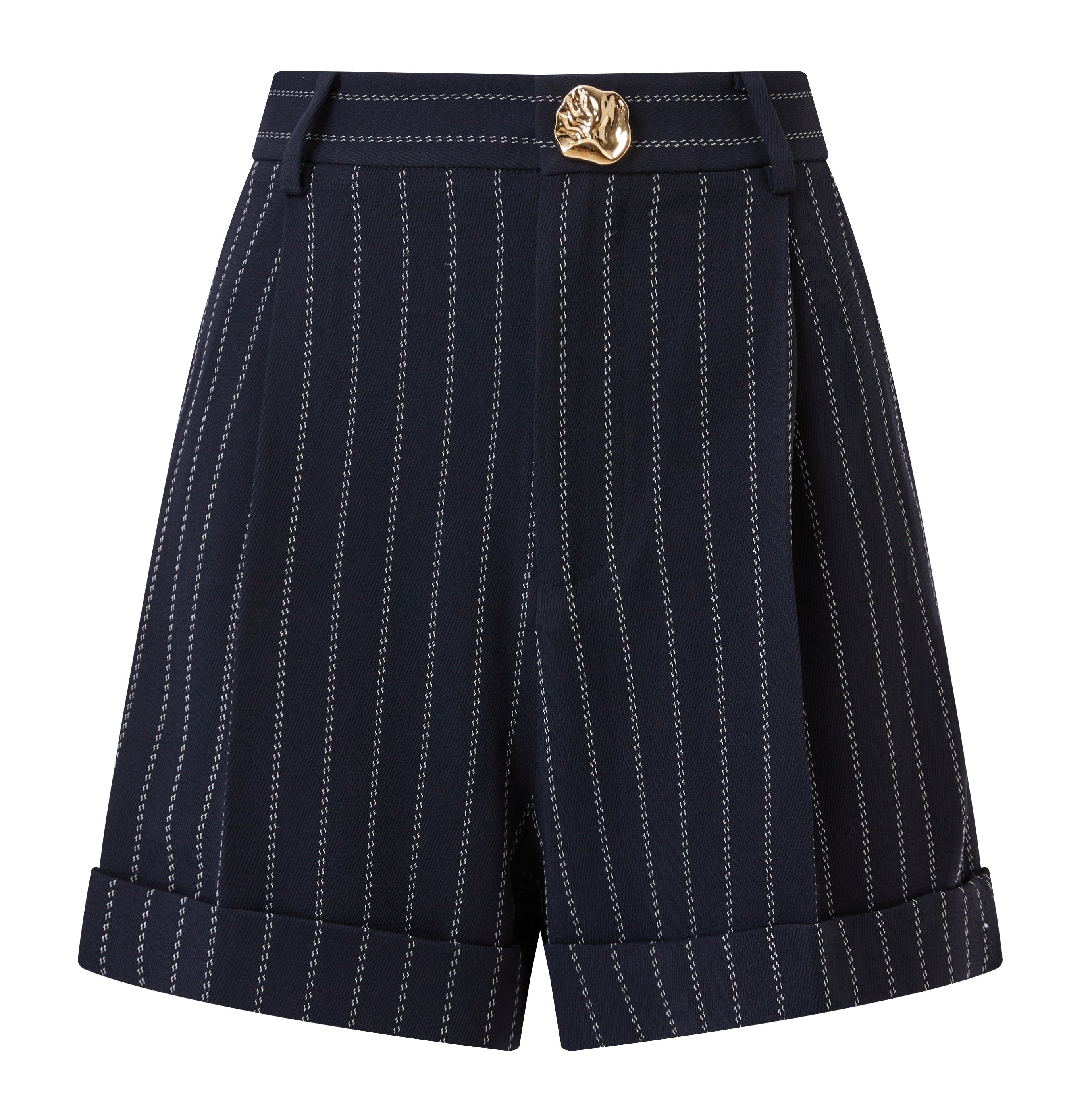 Relaxed cut pin stripes short