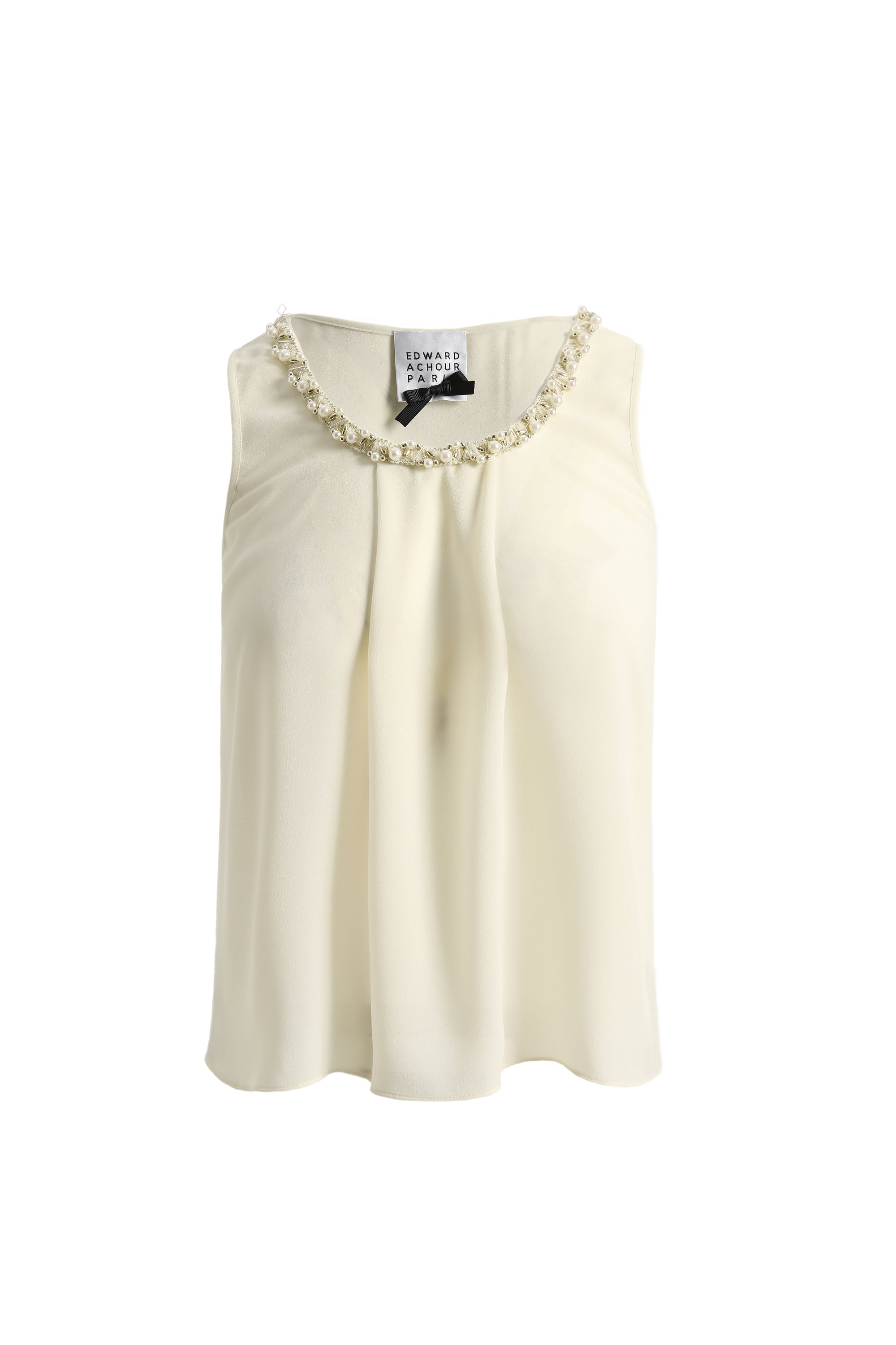 Embroider neckline sleeveless top